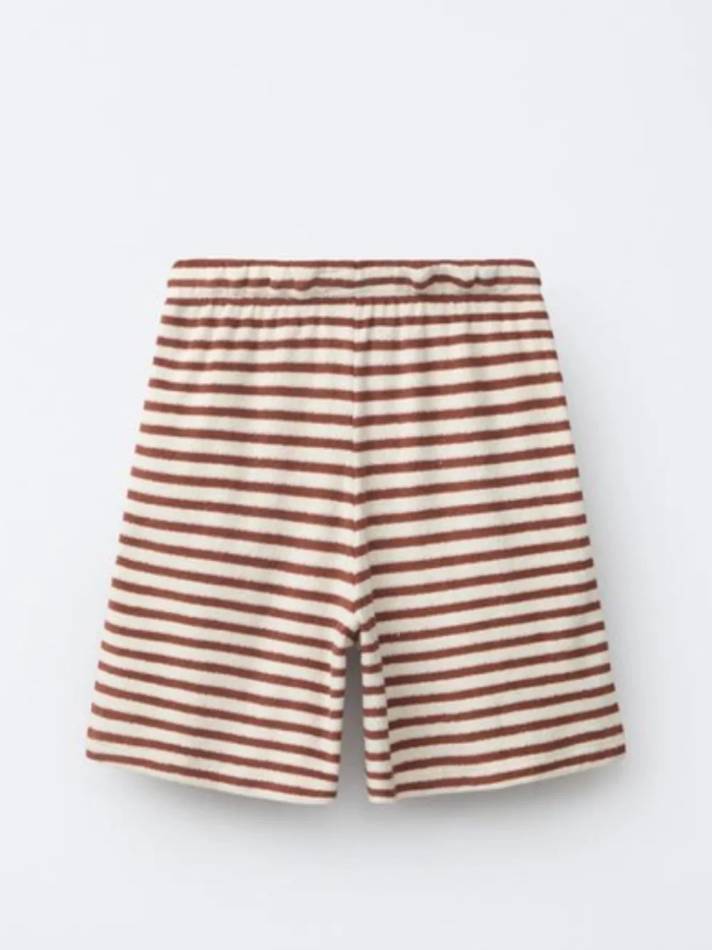 Zara Towel Effect Striped T-Shirt & Bermuda Set. Size 8-9. Color Burgundy/cream - Picture 6 of 10